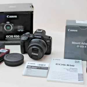 CAMERA CANON EOS R50 + LENTE 18-55MM + ADAPTADOR